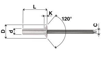 5.0mm Standard Open Dome Aluminium Steel Blind Pop Rivets x Choose Length 